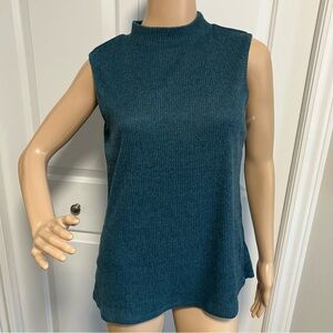 NWOT Lily Morgan | Teal Sleeveless Knit Textured Top